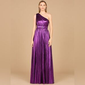 NWT LARA One Shoulder Metallic Dress Purple Size 16